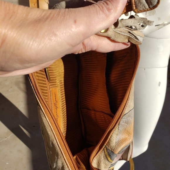 Magnifique abstract leather hand‎ painted shoulder ba - Picture 8 of 16